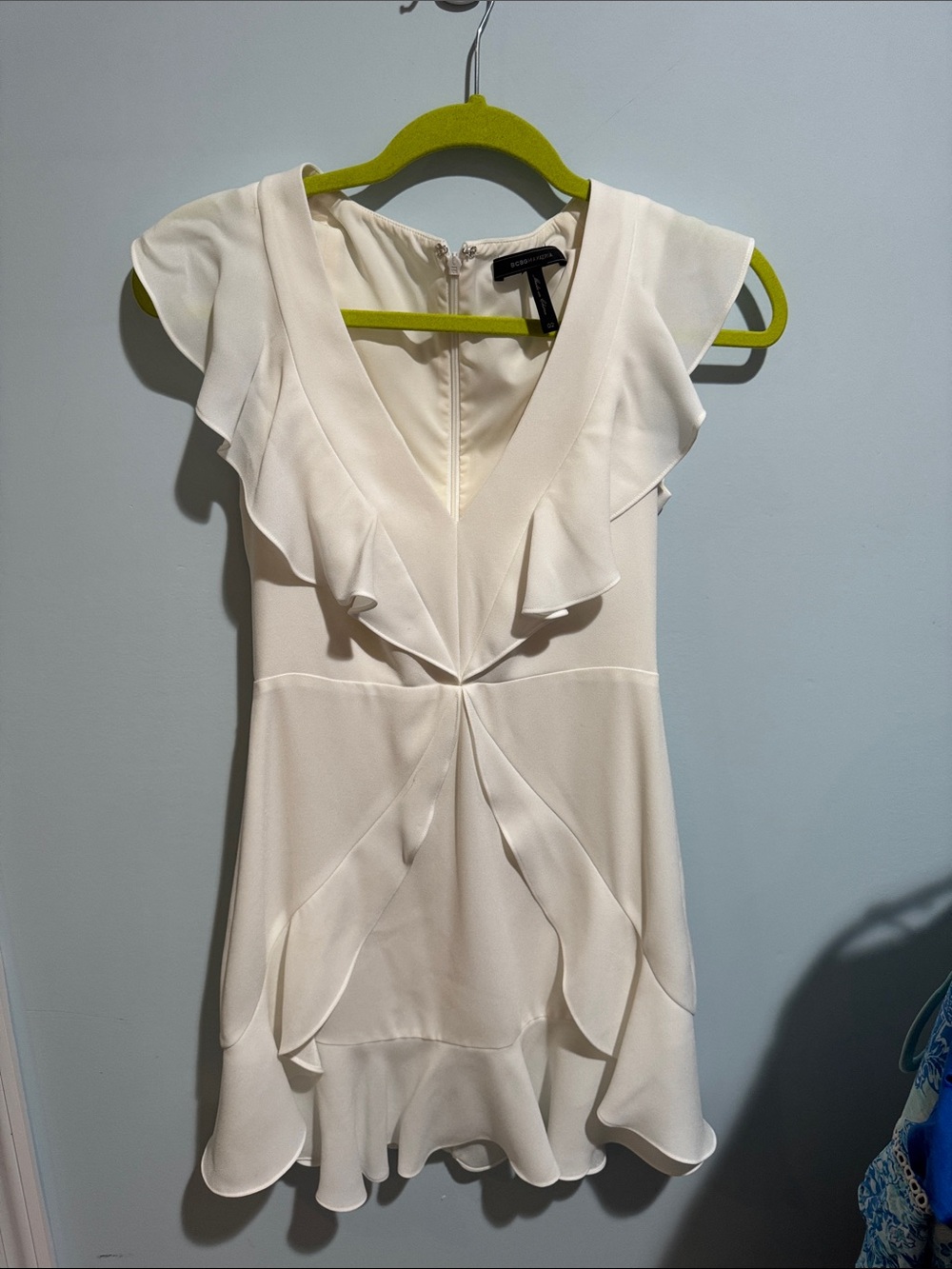 BCBGMaxAzria Ivory Ruffle Mini Dress